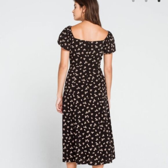 West Of Melrose Wildflower Midi Dress Black White Pink Small - Picture 2 of 6